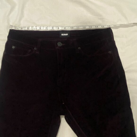 Hudson Nico Midrise Velvet Ankle Skinny Jeans in Violet Trance Size 30 - Picture 12 of 12